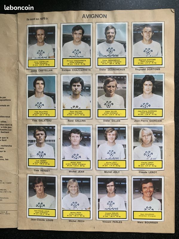 VALETTE OLYMPIQUE LYON OL GERLAND RECUPERATION PANINI FOOTBALL 76 1975
