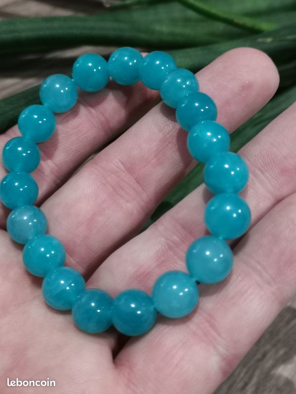 Bracelet En Amazonite Pierre Naturelle 10mm - Bleu Vert - Neuf Sans Emballage