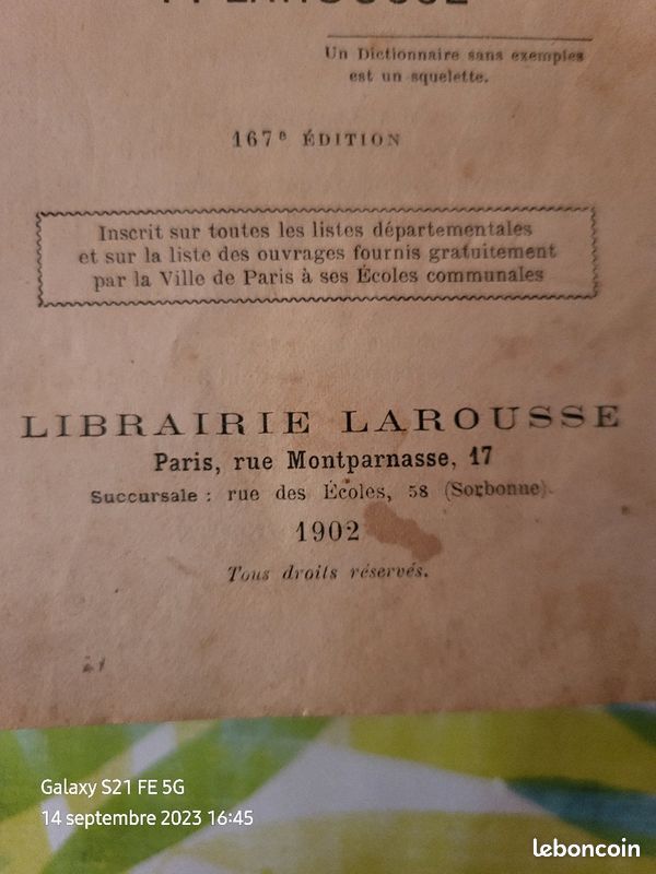 Dictionnaire ancien Larousse (image 6)