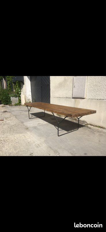 Banc lattes bois et pieds métal / DESIGN (image 4)