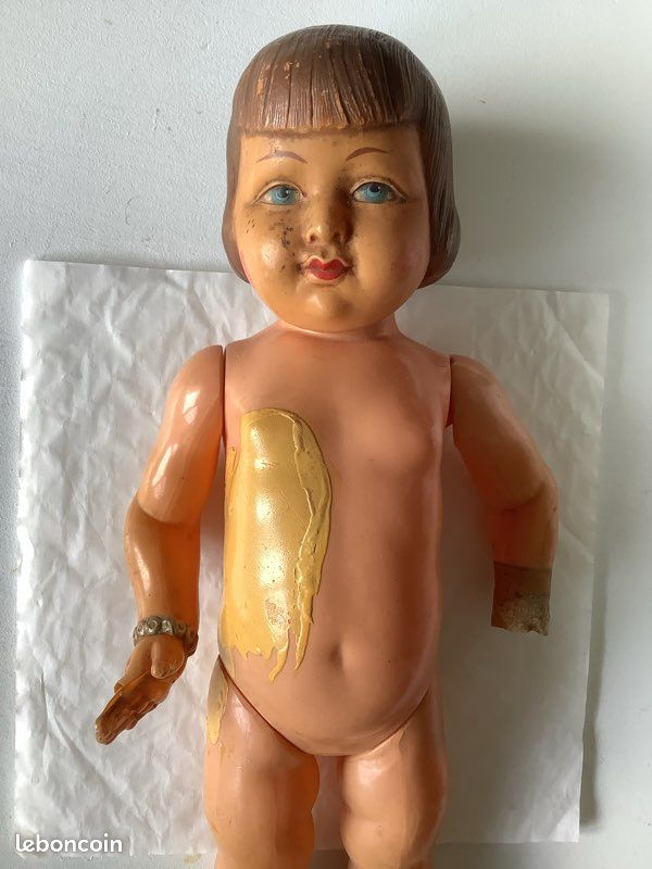 Poupée Ancienne Petitcollin Jeanne D'Arc - Celluloïd - 11 Cm - France (1925/30) - Collection