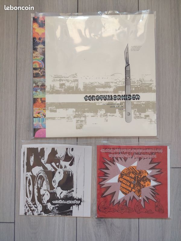 Lot de 3 vinyles du groupe Scrotum Grinder (image 1)