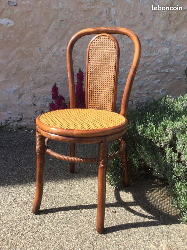 Chaise bistro rotin cannelée (image 2)