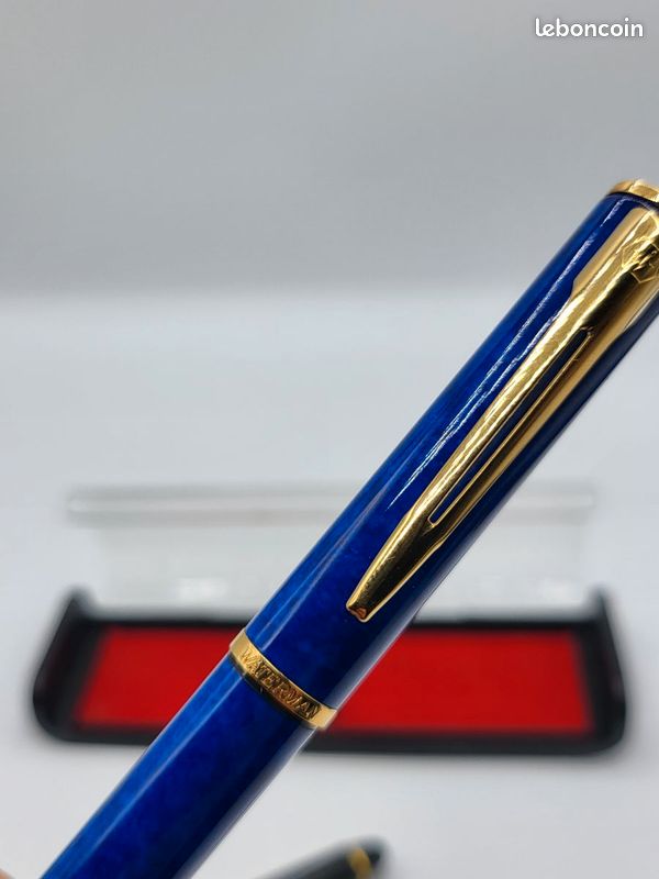 #XO - Coffret 2 stylos plume Waterman & Lip noir bleu finitions dorées vintage (image 10)