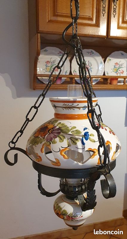 Lustre faïence et ferronnerie (image 2)