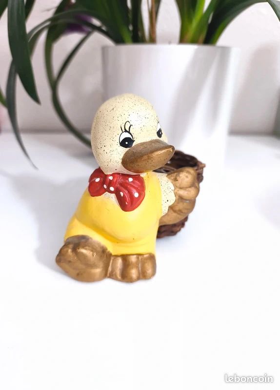 Canard Vintage Céramique Peinte – Mexique – Collection Originale (Parfait état)