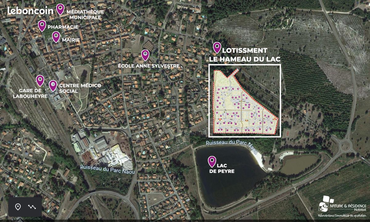 Terrain à bâtir dans le lotissement « Le Hameau du Lac » · à Labouheyre · 70 000 €