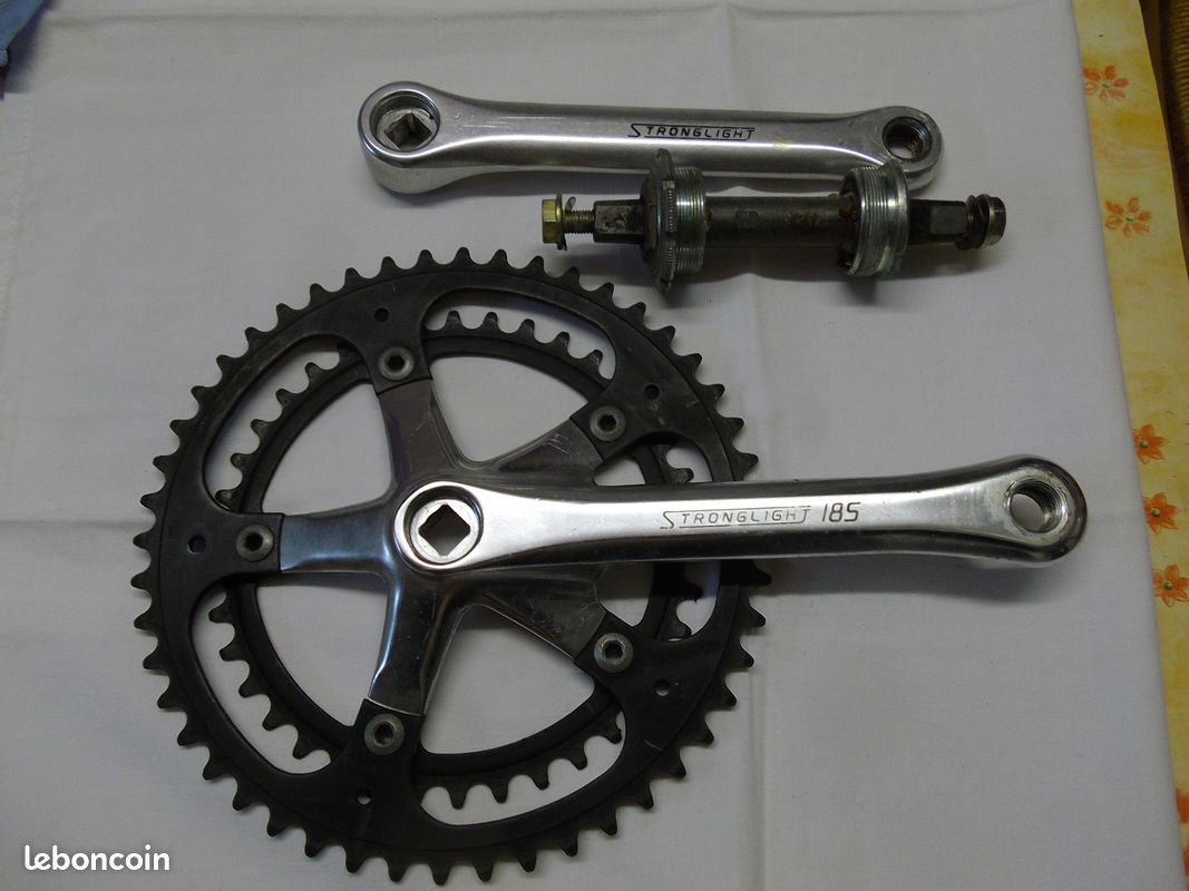 Pédalier Vélo Route Stronglight 185 – 170 Mm – 38/48 Dents – Made In France – Années 80
