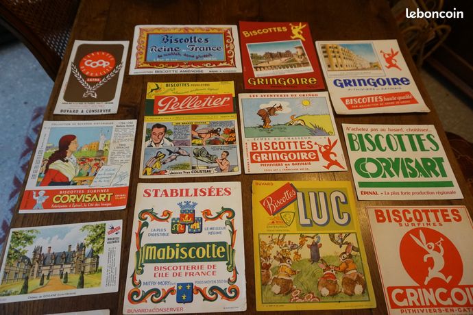 syl) lot 20 buvards publicitaires anciens Biscotte (74) - Collection