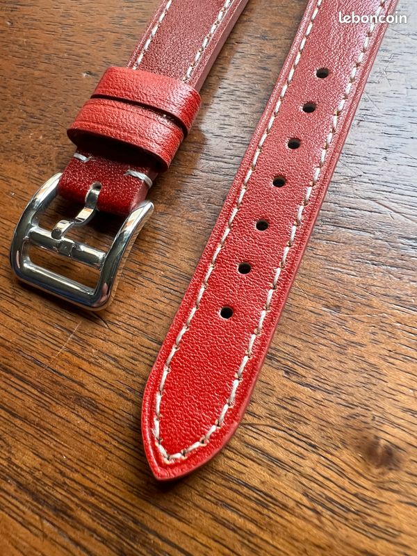 RAYMOND WEIL Bracelet pour montre cuir rouge 16 mm - Horlogerie (9915741