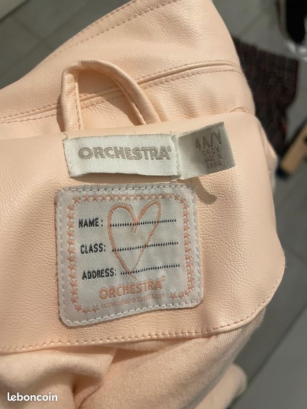 Veste type perfecto enfant 4 ans rose (image 4)