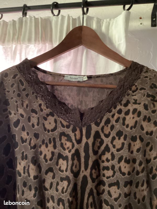 Blouse manches 3/4 imprimé Léopard (image 3)