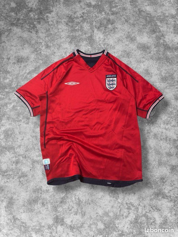 Maillot Angleterre Umbro 2002-2004 - Rouge Extérieur, Réversible, Taille XL, Neuf