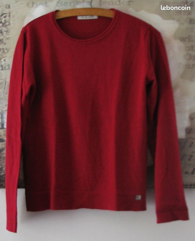Pull Femme Lucky Brand - Rouge, Col Vachette - Taille S - Neuf Avec étiquettes