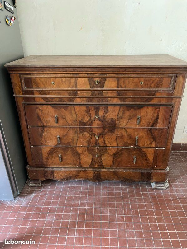 Commode ancienne style Louis Philippe bois (image 2)