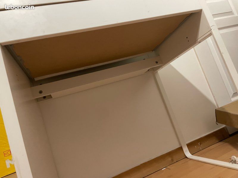 Petit bureau blanc avec tiroir – Idéal télétravail ou étudiant (image 6)