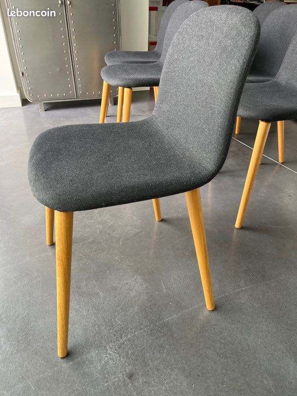 Lot de 6 Chaises en tissu anthracite (image 1)