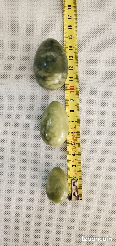Œufs De Yoni En Pierres Précieuses - Set De 3 Pièces (Jade, Néphrite, Cristal) - Polar Jade - Neuf