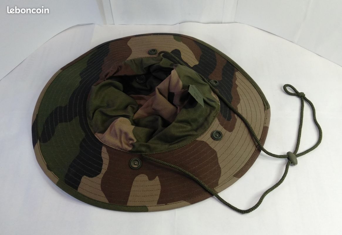 Chapeau De Brousse Armée Française Modèle F2 - Taille 56, Camouflage OTAN, Coton, Neuf Avec étiquettes