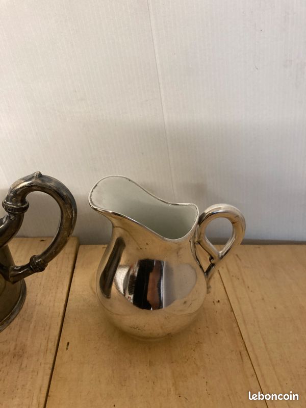 Service à Thé SFAM – Grande Théière, Sucrier, Pot à Lait En Métal Argenté
