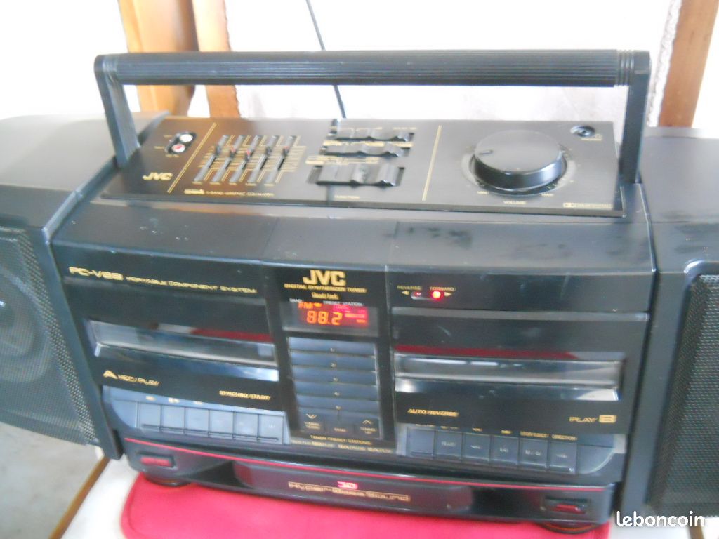 Radio-cassette Vintage JVC PC-V88, Boombox Portable, état Fonctionnel, Look Rétro