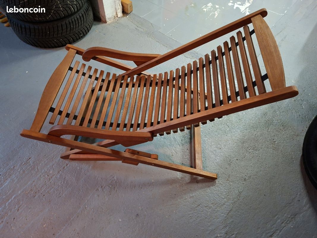 Chaise longue bois exotique (image 2)