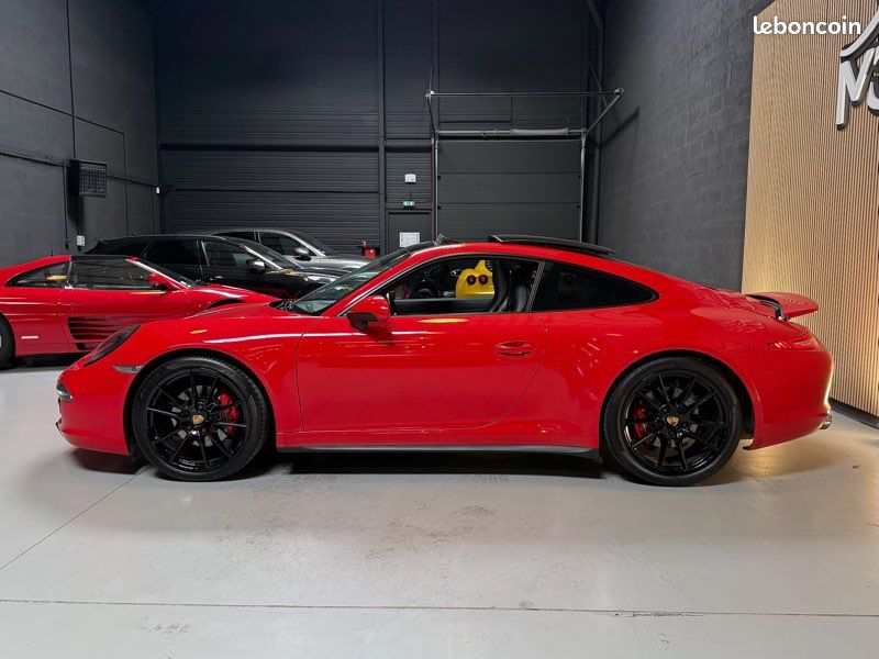 Porsche 911 type 991 3.4 350 Carrera 4 PDK - Rouge indien - Toit ouvrant - Bose - Sièges Sport électriques 18 positions - PASM - PDLS + noir - Échappement Sport - Historique Limpide (image 9)