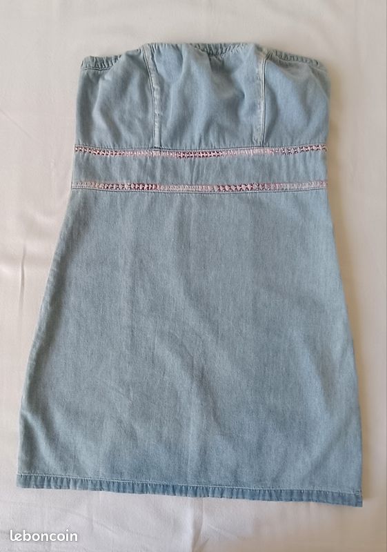 Robe jean d'été sans bretelles (image 1)