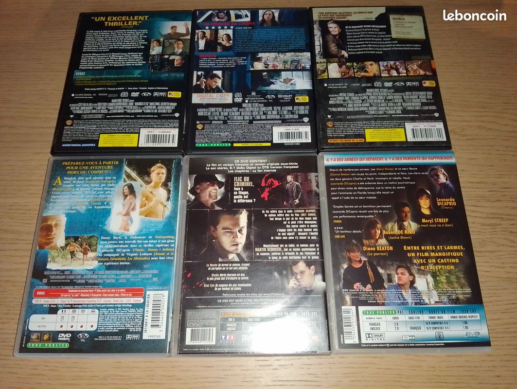 Collection 6 DVD Leonardo DiCaprio - Inception, Les Infiltrés, La Plage, Blood Diamond... (image 3)
