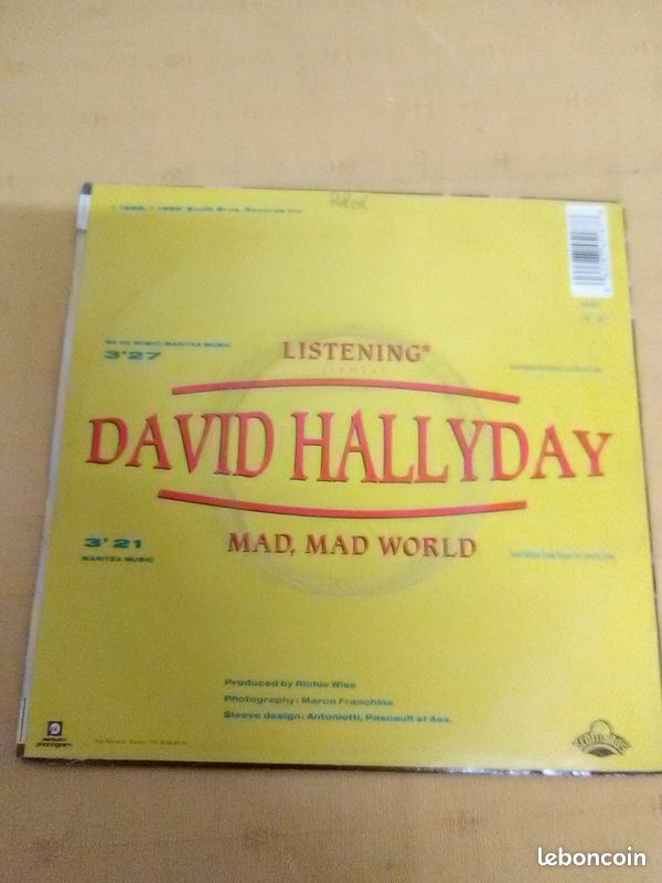 Vinyle 45 tours david hallyday (image 2)