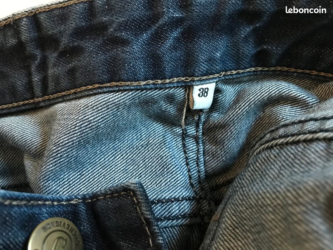 Pantalon jeans marine - C by Chevignon - t.38 - troué (image 7)