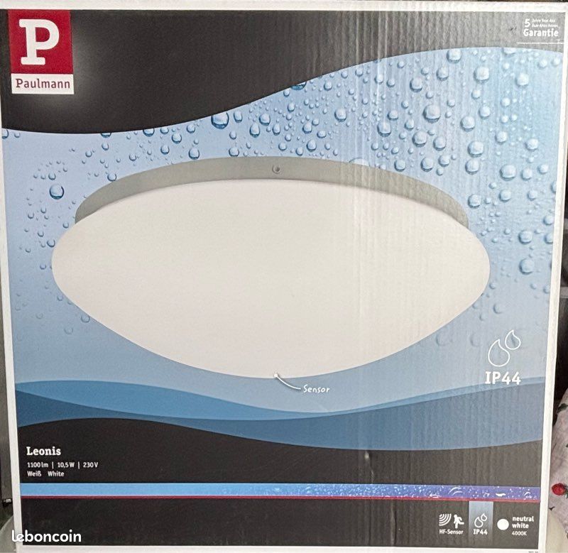 Plafonnier LED salle de bain Léonis, 780 lumens blanc neutre, Paulmann (image 1)
