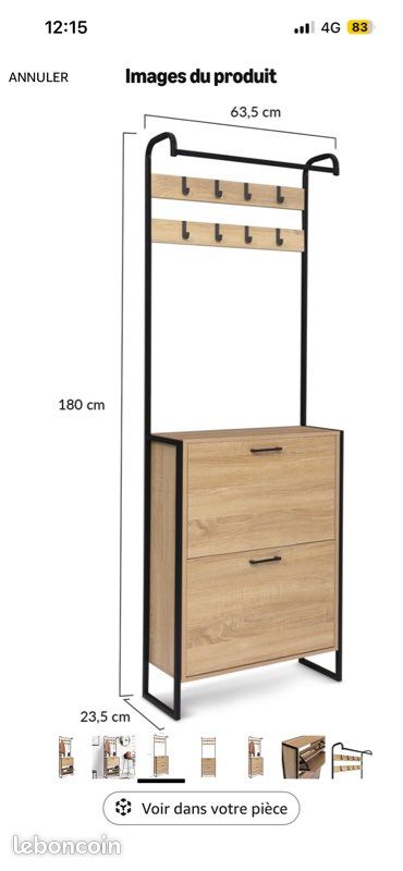 Meuble a chaussures porte manteau (image 1)