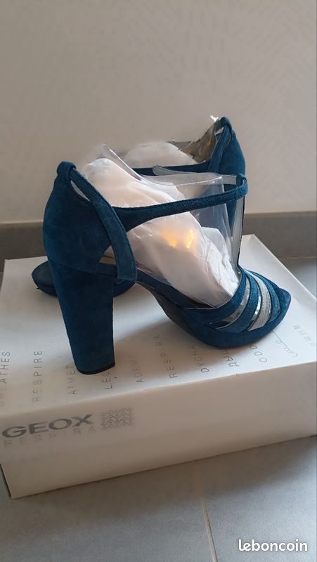 Sandales talons hauts bleu canard Geox (image 3)
