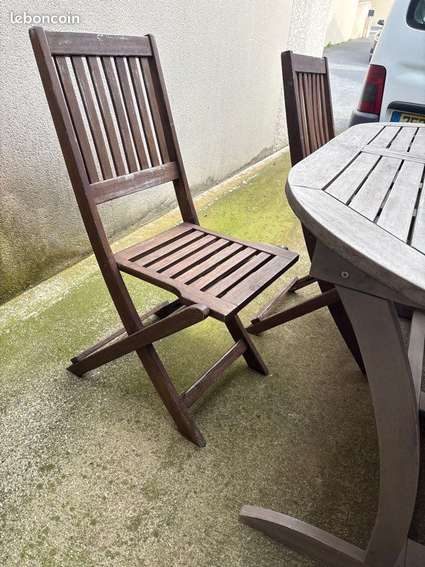 Table en bois de jardin excellent état + 5 chaises (image 5)