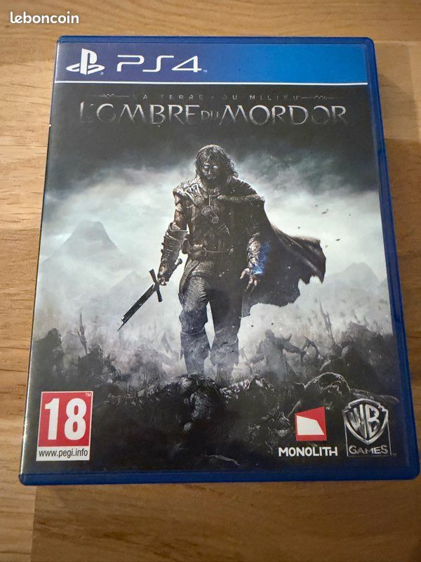 Jeu PS4 L'Ombre Du Mordor : La Terre Du Milieu - Version PAL, Boîte Et Notice Incluses, En Très Bon état