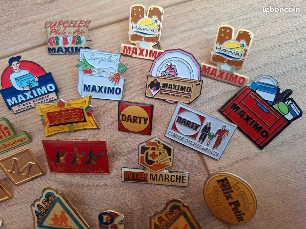 Lot de 21 pin's vintage années 80/90 - Marques et Enseignes Françaises (image 2)