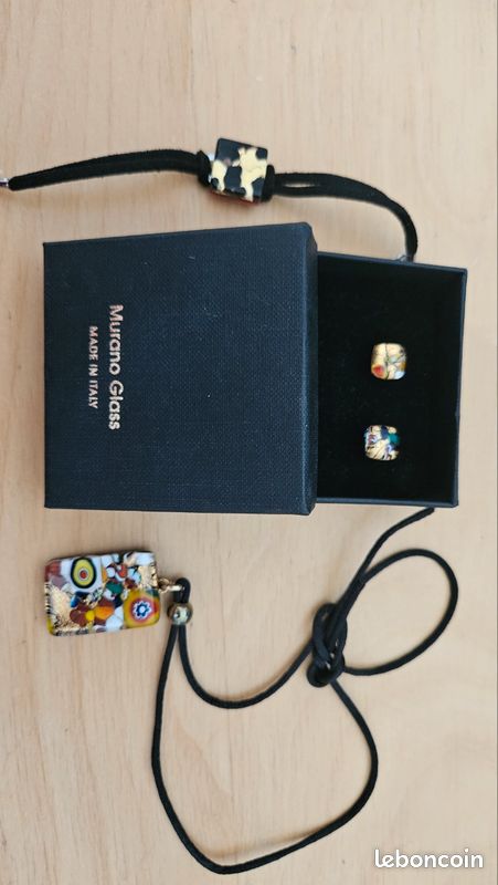 Collier bracelet boucles d oreilles Murano (image 1)