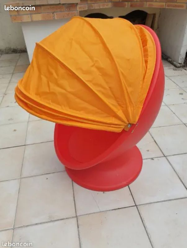 Paire De Fauteuils Pivotants IKEA Œuf – Modèle Lömsk Rouge/orange – Occasion