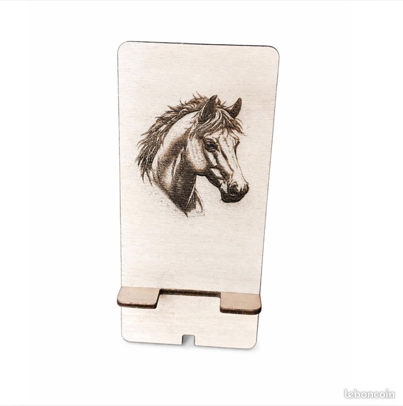Support téléphone bois cheval – Crinière / Fougue / Allure – idée cadeau cavalière - cavalier (image 3)