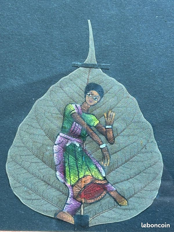 Cadre décoratif avec feuille peinte (Inde) (image 2)