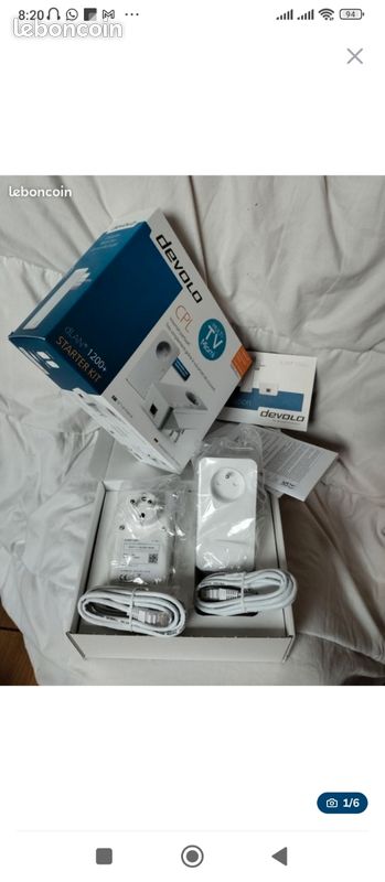 CPL, DEVOLO 1200 DLAN, 2 PRISES ET 2 FICHES JR45 NEUF DANS