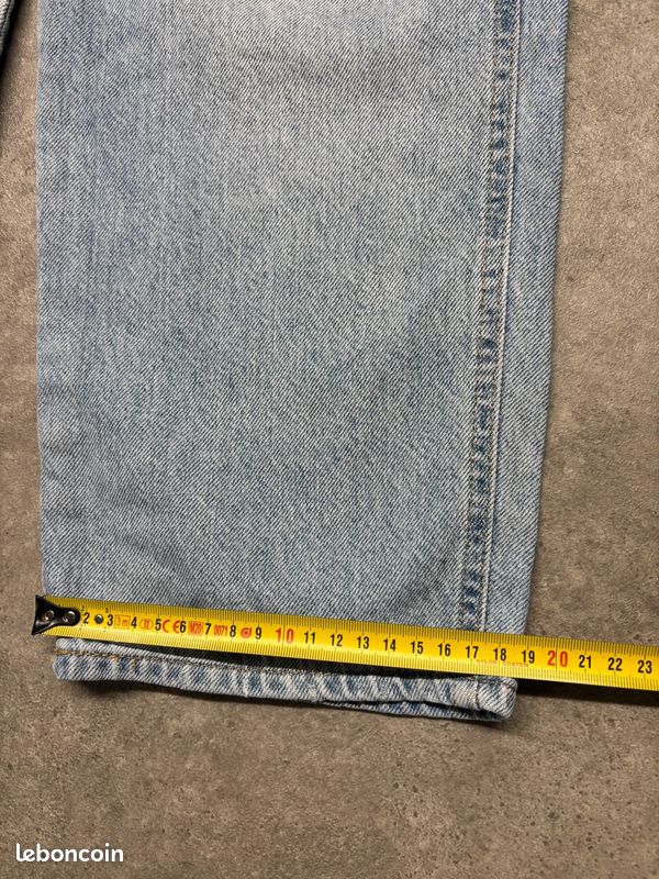 Salopette Levi’s vintage large carpenter trouée denim bleu clair workwear | Taille XS #SLCM236 (image 9)
