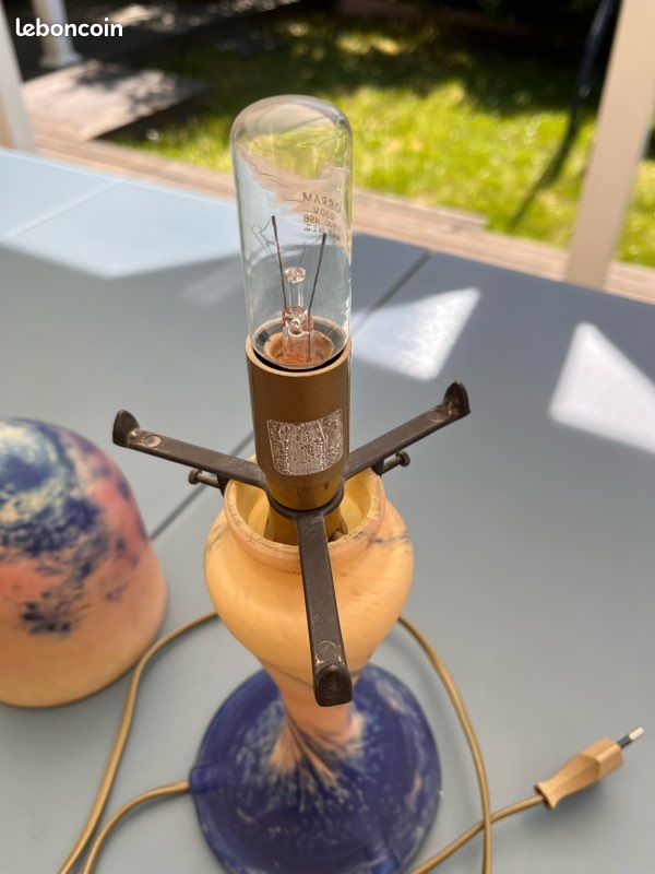 Superbe lampe en verre marmoréen de type Daum (image 3)