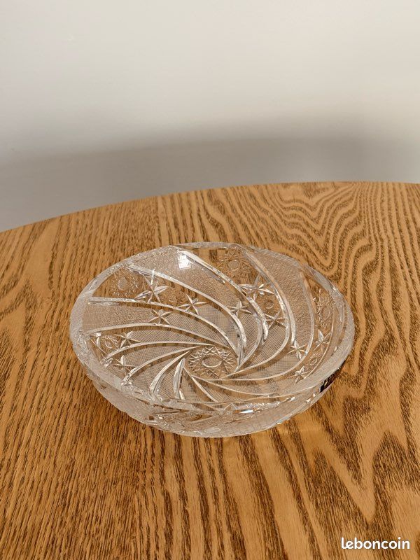 Plat ou coupelle en cristal travaillé vintage (image 7)