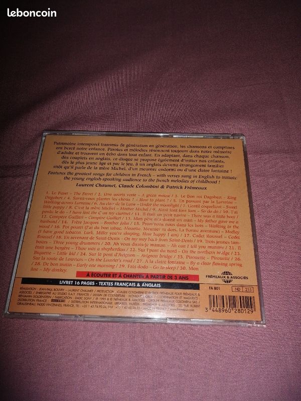 CD comptines et chansons de France en Français et en Anglais (image 2)