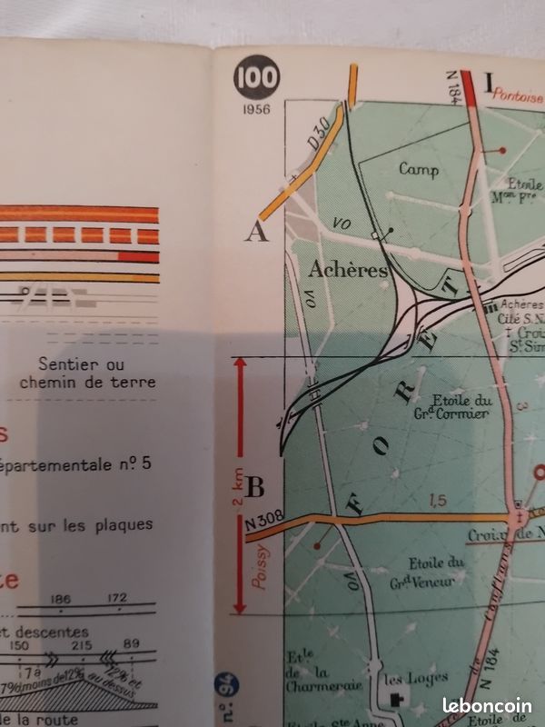 Carte Michelin ancienne n°96 – Environs de Paris – 1963