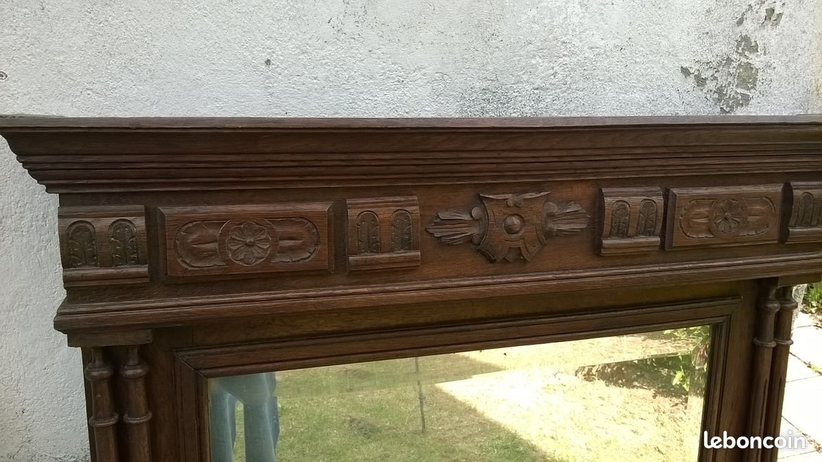Miroir ancien cadre chêne (image 2)