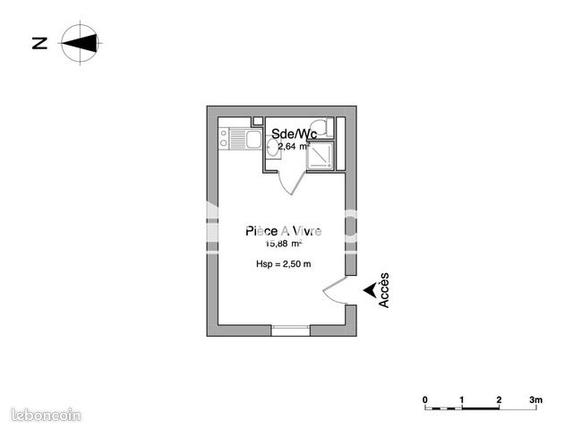 Appartement 1 pièce 18 m² · à Caen · 18 m² · 410 €/mois