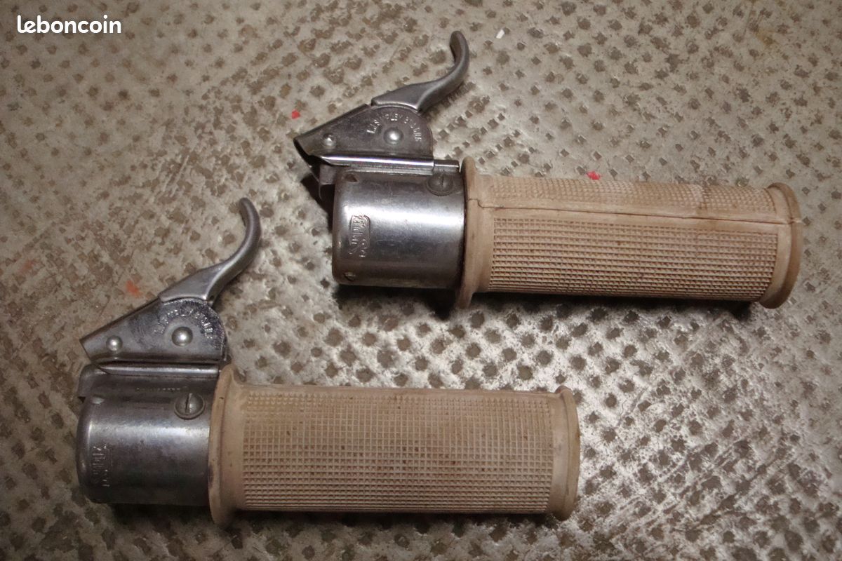 Poignées Guidon Moto Vintage - Gris 22mm L128mm - Neuves - France